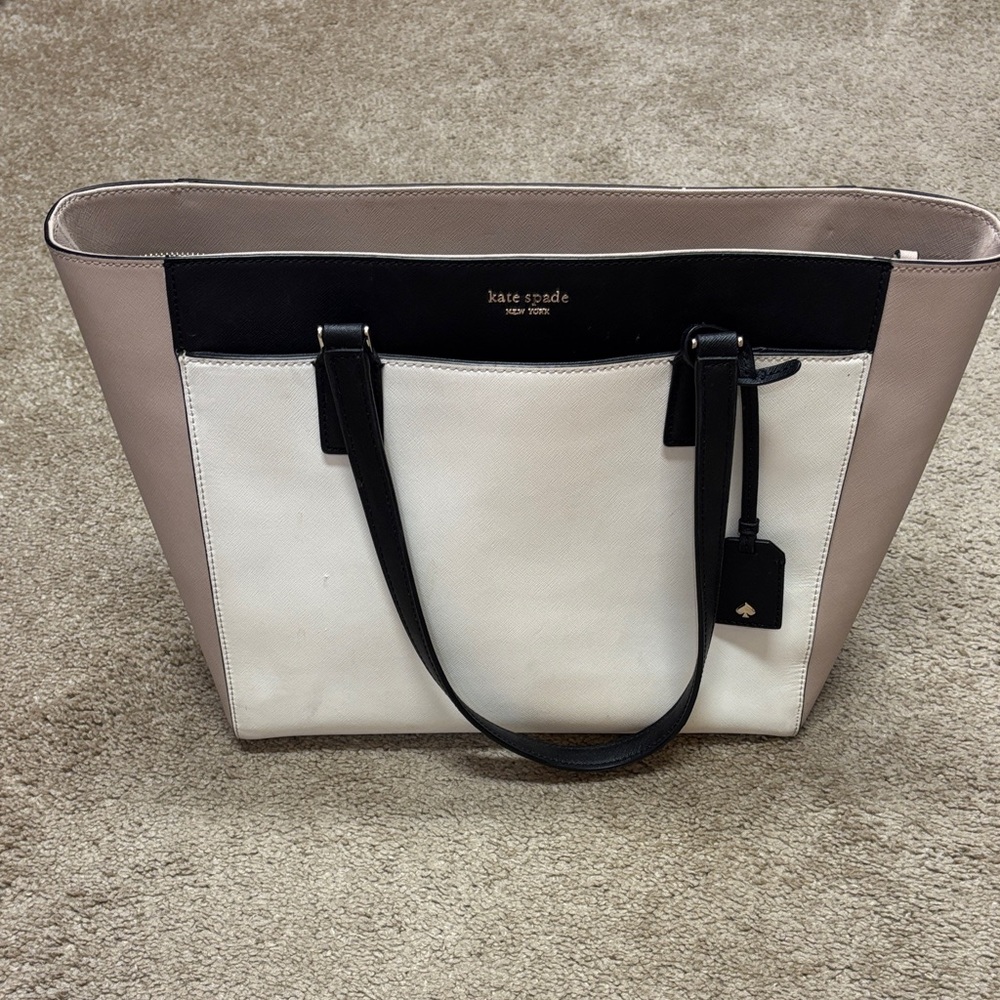 Kate Spade Black, White, and Tan Tote